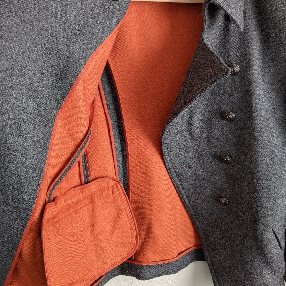 Pierre Balmain Grey Double Breasted Twill Coat 38 - Picture 12 of 14